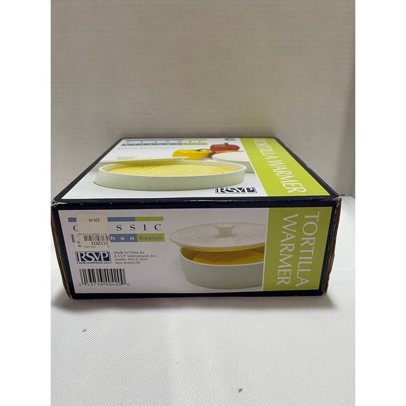 Classic Kitchen Basics NEW White Stoneware Tortilla Warmer - Picture 9 of 9